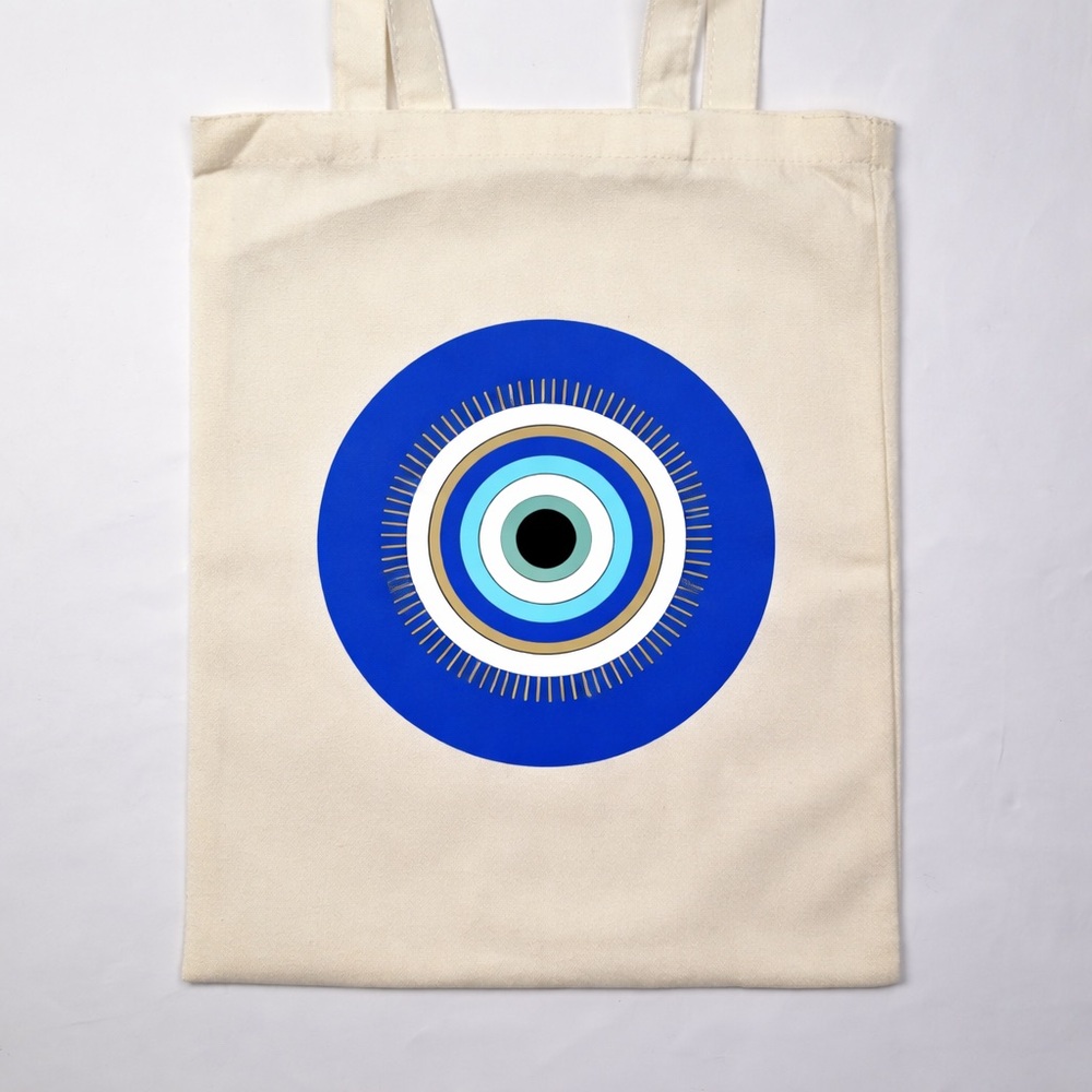 Evil Eye Canvas Tote Bag Blue Nazar‎ Protection Aesthetic Market Bag Gift